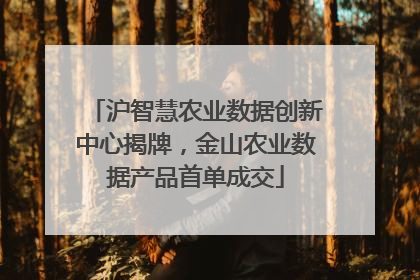 沪智慧农业数据创新中心揭牌，金山农业数据产品首单成交