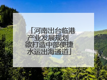 河南出台临港产业发展规划 欲打造中部便捷水运出海通道