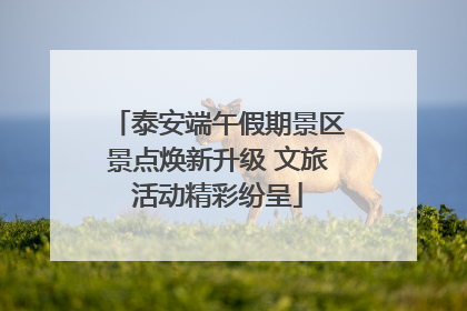 泰安端午假期景区景点焕新升级 文旅活动精彩纷呈