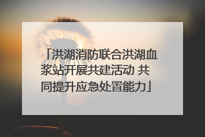 洪湖消防联合洪湖血浆站开展共建活动 共同提升应急处置能力