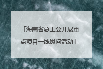 海南省总工会开展重点项目一线慰问活动