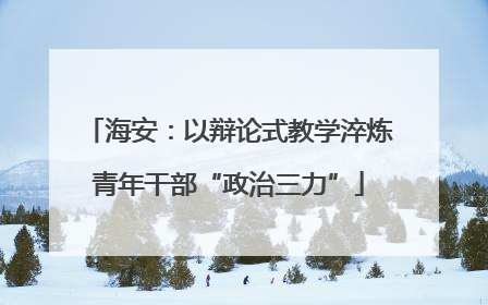 海安：以辩论式教学淬炼青年干部“政治三力”