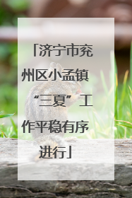 济宁市兖州区小孟镇“三夏”工作平稳有序进行