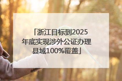 浙江目标到2025年底实现涉外公证办理县域100%覆盖