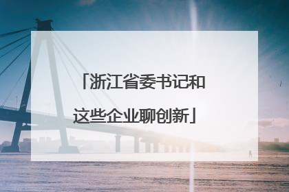 浙江省委书记和这些企业聊创新