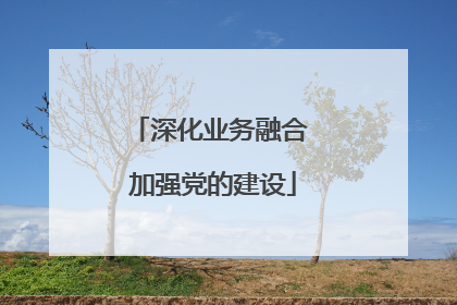 深化业务融合 加强党的建设