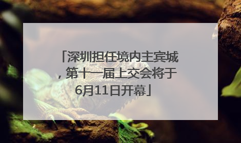 深圳担任境内主宾城，第十一届上交会将于6月11日开幕