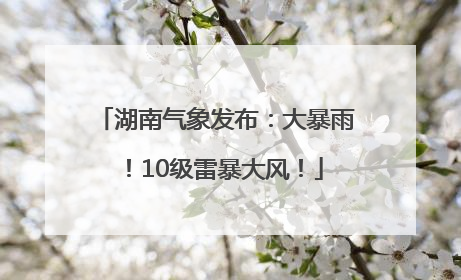 湖南气象发布：大暴雨！10级雷暴大风！