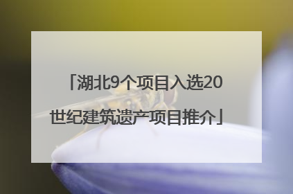 湖北9个项目入选20世纪建筑遗产项目推介