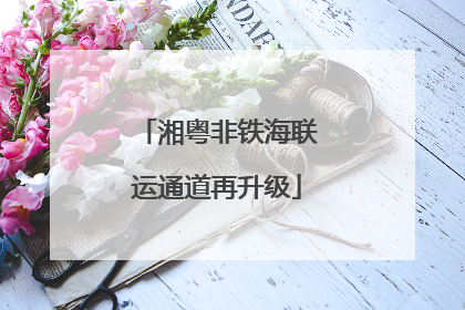 湘粤非铁海联运通道再升级
