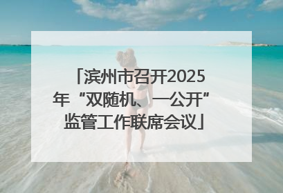 滨州市召开2025年“双随机、一公开” 监管工作联席会议