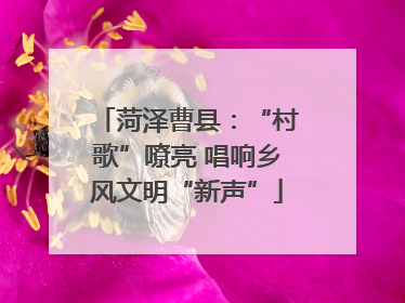 菏泽曹县：“村歌”嘹亮 唱响乡风文明“新声”