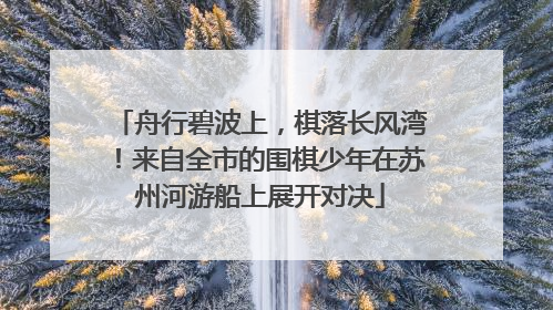 舟行碧波上，棋落长风湾！来自全市的围棋少年在苏州河游船上展开对决