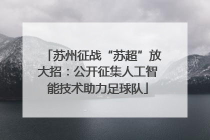 苏州征战“苏超”放大招：公开征集人工智能技术助力足球队
