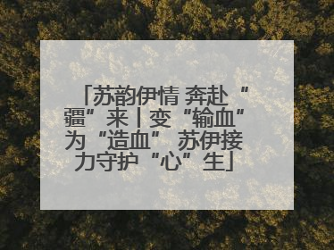 苏韵伊情 奔赴“疆”来丨变“输血”为“造血” 苏伊接力守护“心”生