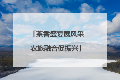 茶香盛宴展风采 农旅融合促振兴