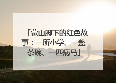蒙山脚下的红色故事：一所小学、一盏茶碗、一匹病马
