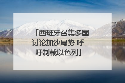 西班牙召集多国讨论加沙局势 呼吁制裁以色列
