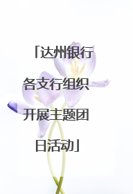 达州银行各支行组织开展主题团日活动