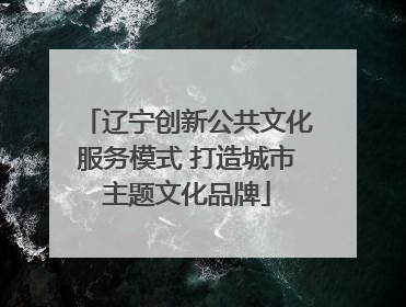 辽宁创新公共文化服务模式 打造城市主题文化品牌