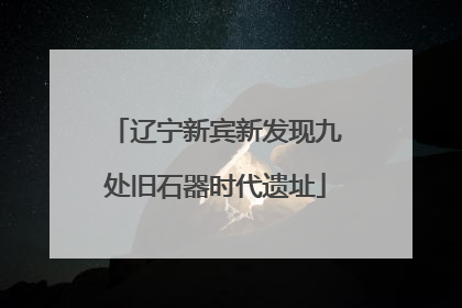 辽宁新宾新发现九处旧石器时代遗址