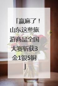 赢麻了！山东这些旅游商品全国大赛斩获3金1银5铜