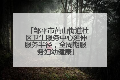 邹平市黄山街道社区卫生服务中心延伸服务半径，全周期服务妇幼健康