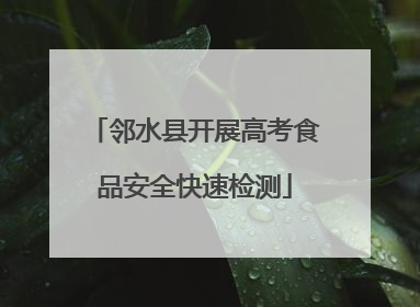 邻水县开展高考食品安全快速检测
