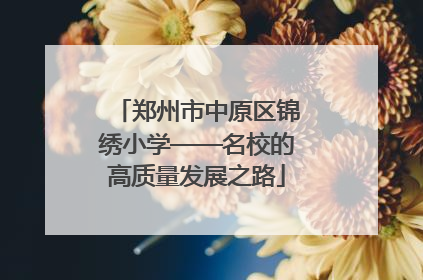 郑州市中原区锦绣小学——名校的高质量发展之路
