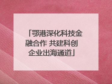 鄂港深化科技金融合作 共建科创企业出海通道