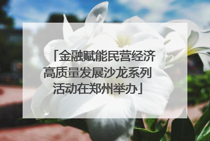 金融赋能民营经济高质量发展沙龙系列活动在郑州举办
