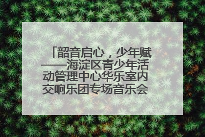 韶音启心，少年赋——海淀区青少年活动管理中心华乐室内交响乐团专场音乐会圆满举办