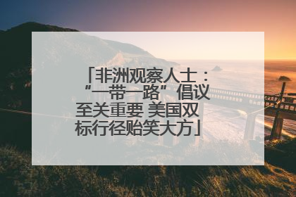 非洲观察人士：“一带一路”倡议至关重要 美国双标行径贻笑大方