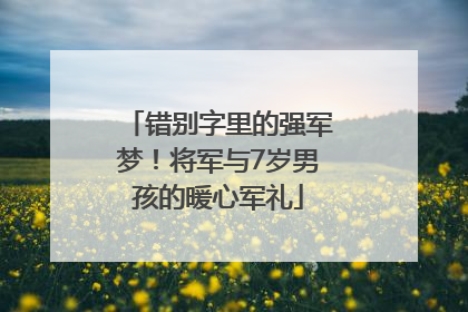 错别字里的强军梦！将军与7岁男孩的暖心军礼