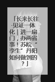 长来长往·见证一体化｜进一扇门，办两省事！苏皖“孪生”丹阳如何做到的？