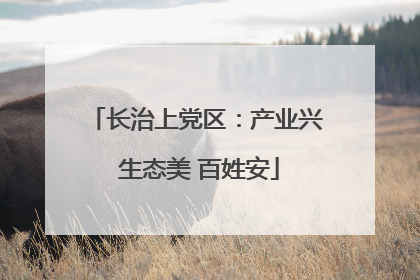 长治上党区：产业兴 生态美 百姓安