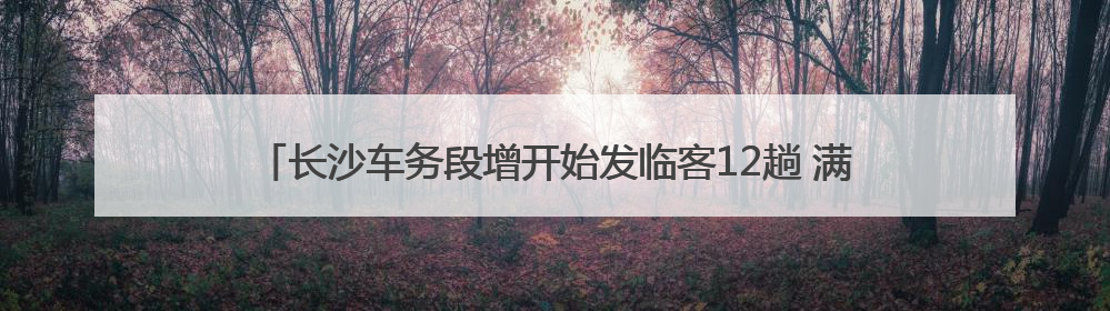 长沙车务段增开始发临客12趟 满足端午节和“六一”旅客出行需求