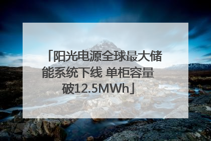 阳光电源全球最大储能系统下线 单柜容量破12.5MWh