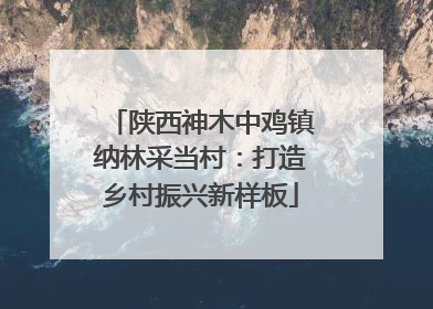 陕西神木中鸡镇纳林采当村：打造乡村振兴新样板