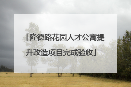 隆德路花园人才公寓提升改造项目完成验收