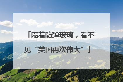 隔着防弹玻璃，看不见“美国再次伟大”