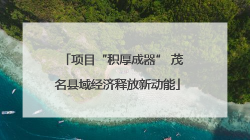 项目“积厚成器” 茂名县域经济释放新动能