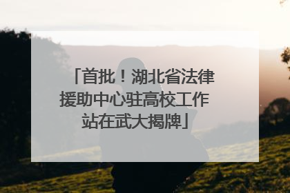 首批！湖北省法律援助中心驻高校工作站在武大揭牌