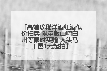 高端珍稀洋酒红酒低价拍卖 限量版山崎白州等限时买赠 人头马干邑1元起拍