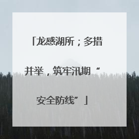 龙感湖所；多措并举，筑牢汛期“安全防线”