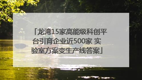 龙湾15家高能级科创平台引育企业近500家 实验室方案变生产线答案