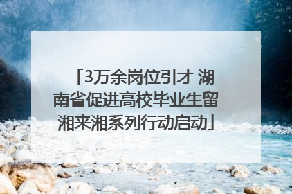 3万余岗位引才 湖南省促进高校毕业生留湘来湘系列行动启动