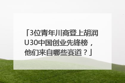 3位青年川商登上胡润U30中国创业先锋榜，他们来自哪些赛道？