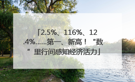 2.5%、116%、12.4%……第一、新高！“数”里行间感知经济活力
