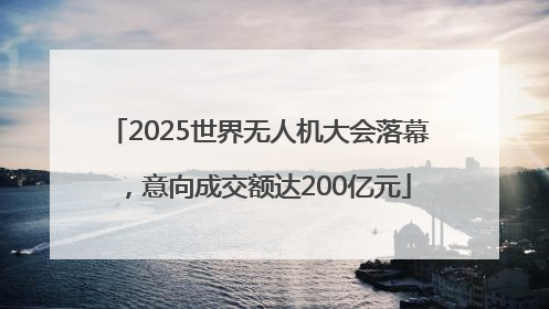 2025世界无人机大会落幕，意向成交额达200亿元